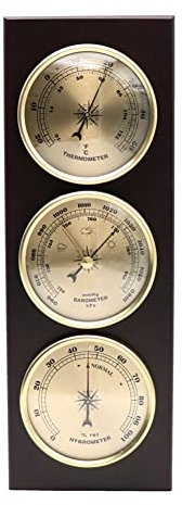 JINYISI Barometer Thermometer Hygrometer - Innen/Außen Wetterinstrument für Hauswand
