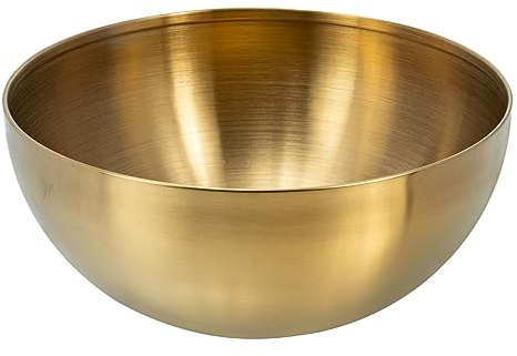 YARNOW Gold Salad Bowl Stainless Steel Fruit Bowl for Snack Dessert and Salad Serving Multi-Function for Family Gatherings Parties Weddings Bars and Restaurants 15cm