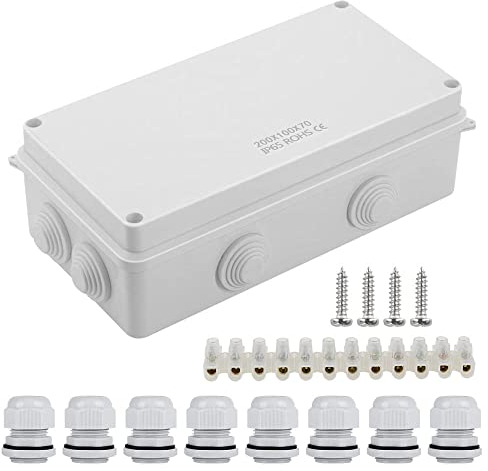 DAGORD Scatola Elettrica da Esterno Impermeabile IP65 Scatola Derivazione Esterna 120x100x70 mm Scatole di Derivazione Impermeabili IP65 Scatola di giunzione in ABS