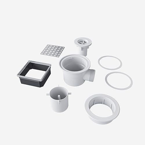 Piletta Sifone per piatto Pias3llabile Griglia 95x95mm e Tubo Flessibile | Tubo Flessibile, Piletta, Sifone, Piastrellabile, Diametro, Griglia, Quadrata
