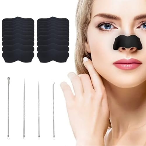 INGJIA Mitesser Strips,Nosestripes Mitesser, Pore Strips, Anti Mitesser Nasenstrips,Entfernen Mitesser und Unreinheiten,Pore Strips for Blackheads, Plus Werkzeug zum Entfernen von Mitessern