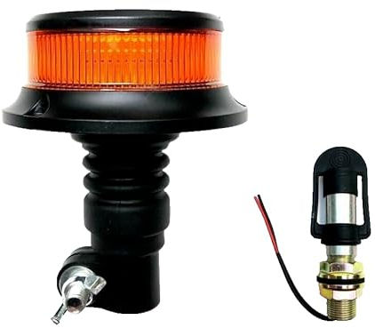 MelTruck® Orange Rundumleuchte Warnleuche 18 LEDs 3x Blitzmuster 12V 24V E9 ECE R65 R10 (Aufsteckrohr I)