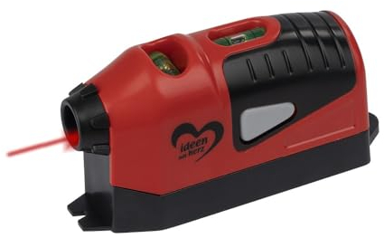 Ideen mit Herz Laser-Wasserwaage | Kreuzlinienlaser | Laserpointer | Werkzeug zum Messen | batteriebetrieben | Maße: 12,2 cm x 4 cm x 6 cm