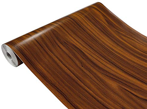 DecoMeister Vinilo Adhesivo para 45x100 cm - Madera de Nogal Dorado | Papel Decorativo con Efecto Madera para Cocina, Armarios y Mesa, Lámina Autoadhesiva de PVC Termoformable, Impermeable