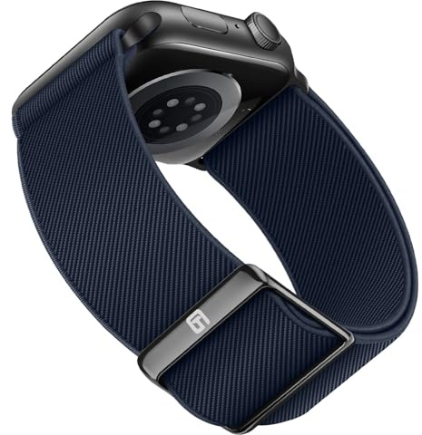 Suphart Kompatibel med Apple Watch-rem 49 mm, 45 mm, 44 mm, 42 mm, 41 mm, 40 mm, 38 mm, justerbart sportband i nylon designat för Apple Watch Ultra 2 Ultra SE serie 9 8 7 6 5 4 3 2 1, Blå,