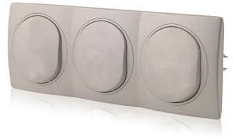 Nobilis 3 Pulsadores ABS, Conmutador Interruptor Pared, 10 AX 250 V, Plata de 60 mm de Diámetro y Marco Triple para Montaje en Pared Horizontal 80 x 222 mm