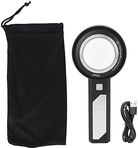 8- Bis 20-fache Lupe Mit 6 LED-Leuchten, Tragbare Leselupe Für ältere Menschen Für Schmucksammler, Leichte Lupe Zur Leseerkennung