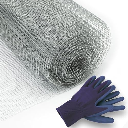KARAT Wühlmausgitter für Hochbeete, verzinkter Draht, Maschenweite 6,3 mm, Volierendraht, Wühlmausschutz, Maulwurfgitter, Maulwurfsperre, Schutzgitter (100 cm x 10 m)
