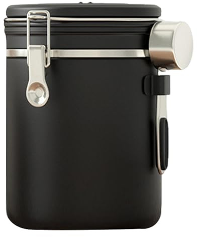 Boîtes à Café Hermétiques - Récipient de Stockage pour Grains et Café Moulu avec Soupape d'Échappement et Cuillère - Pot en Acier Inoxydable 30