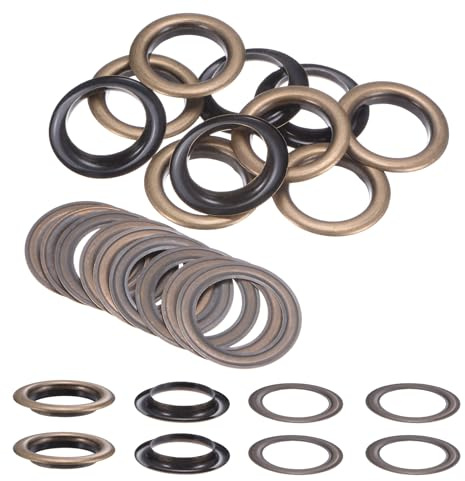 QUARKZMAN 10 Ensembles d'Œillets avec Rondelles 40mm Couleur Bronze | en Cuivre, pour Rideaux en Tissu Ceintures en Cuir Chaussures Sacs Bricolage