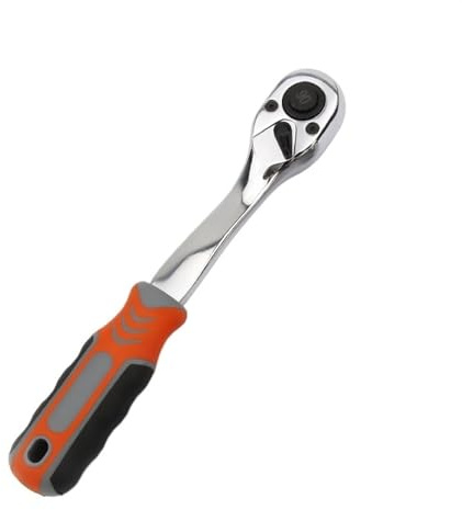 Skday Trinquete Reversible,RáPida Llave De Carraca 90 dientes 1/4 3/8 1/2 1 Uds llave de trinquete de torsión for herramientas manuales profesionales de liberación rápida(3-8)