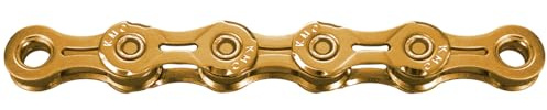 KMC Fahrrad Kette, KMC Fahrradkette, X11EL Gold, 1-2 zoll x 11-128 zoll, 118 Glieder, 11-fach, Nickel beschichtet, gold