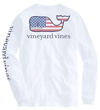 Vineyard Vines Men's Flag Whale Long-Sleeve Pocket Tee Flag Whale Long-Sleeve Pocket Tee (Pack of 1)