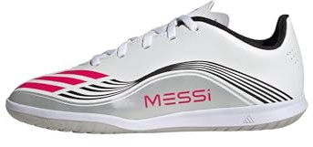 Adidas Unisex niños F50 Messi Club Indoor Football Boots Kids, FTWR White/Lucid Red/Silver Met., 33 EU