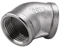 1/8'' - 2'' NPT Innengewinde 304 Edelstahl gleich 45 Grad Winkelstück DN6 - DN50 Wasserrohrverschraubung SS304 Verbindungsstück(1/2)