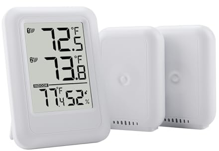 kesurpae Capteur d'humidité de température sans fil pour station météo extérieure ABS intérieure et extérieure Thermomètre météo intérieur et extérieur