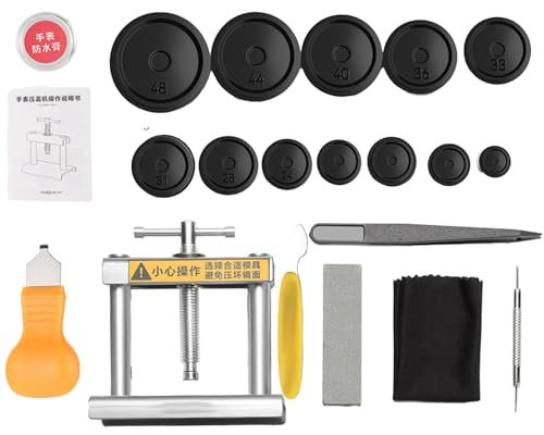 Werkzeug zum Pressen von Uhren, Werkzeug zum Pressen von Uhrenrückseiten - Uhrenpresswerkzeug-Set für den Batteriewechsel | Reparatursatz für Uhren, Gehäuseschließer, Reparaturwerkzeuge für Uhren, nur