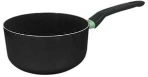 Fackelmann 688140 casseruola tutti i fuochi 18 cm, casseruola antiaderente, casseruola rivestita in ceramica, casseruola senza PFAS, pentola a induzione, Alluminio, Nero, Verde, 18 cm