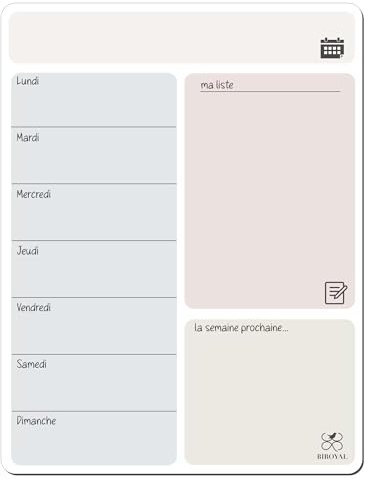 BIROYAL Calendrier Magnétique Frigo (41,7x32 cm), Grand Planning Frigo Magnetique, Tableau Planning Semainie effaçable, Planificateur Hebdomadaire pour Menus/Repas, Projets, Planification des Tâches