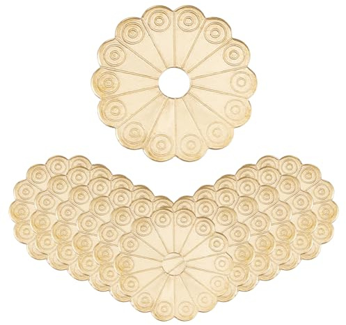 SUPERFINDINGS 12Pcs Rondelles de Plaque Arrière en Laiton de 12cm 3 pièce Décoration de Meubles Classiques Joint Accessoires de Quincaillerie pour Poignées de Boîte Boutons de Meubles Armoires Dorés