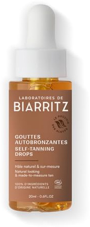 Laboratoires de Biarritz - Gouttes Autobronzantes - Certifiées Bio - Visage et Corps - Teint Hâlé et Sur-Mesure - 20 ml - Fabriquées en France