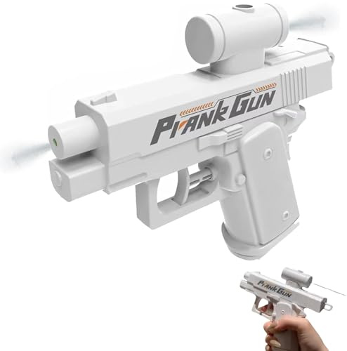Prank Two-Way Water Gun, 2‑In‑1 Reverse Spray Water Pistol for Outdoor Fun Summer Pool Beach Toy, Front, Back Spray Compulsive Prank Gift (White)