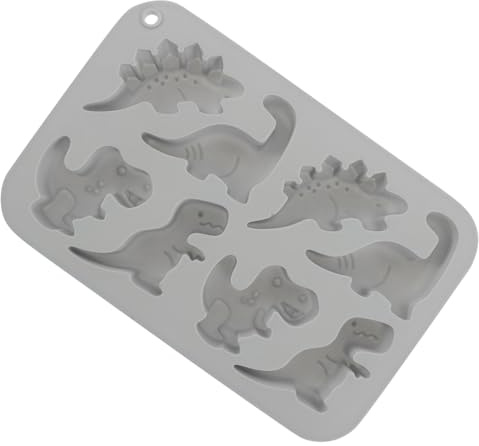 Ciieeo Molde de Silicona Adecuado para Hornear y Hacer Dulces en Casa para Chocolate Forma de Dinosaurio 8 Cavidades para Pasteles Resistente y Ligero