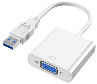 Weiara Adaptateur De Convertisseur Vidéo Externe USB 3.0 À HDTV VGA Adapté pour Câble De Données Win7 8 10