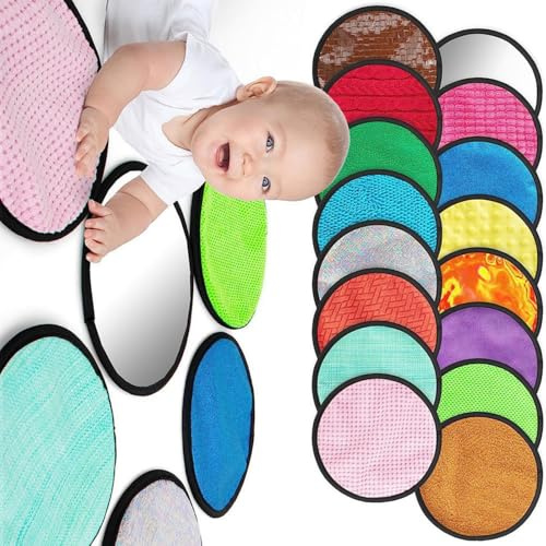 16 alfombras texturizadas de exploración para bebés, lavables a máquina, para habilidades sensoriales y motoras, alfombras perceptuales ásperas para bebés