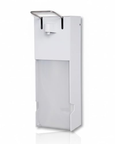 Blanc HYGIENIC FIX Armhebelspender Weiß, 2,5 Liter, Kurzhebel | 2,5-Liter-Spender mit Kurzhebel, 1,5 ml je Betätigung, leerer Flasche und abschließbarem ABS-Gehäuse