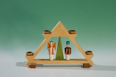 Rudolphs Schatzkiste Kerzenhalter Lichtergiebel Engel und Bergmann BxHxT 11x7,5x3,5cm NEU Kerze Kerzenlicht Teelicht Weihnachten Kerzenschmuck Tischschmuck Holzschmuck Holz Seiffen Erzgebirge
