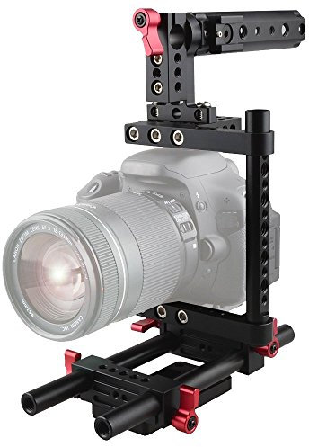 CAMVATE Gancio di fissaggio per treppiedi per fotocamera Nikon Sony Panasonic (Rosso)
