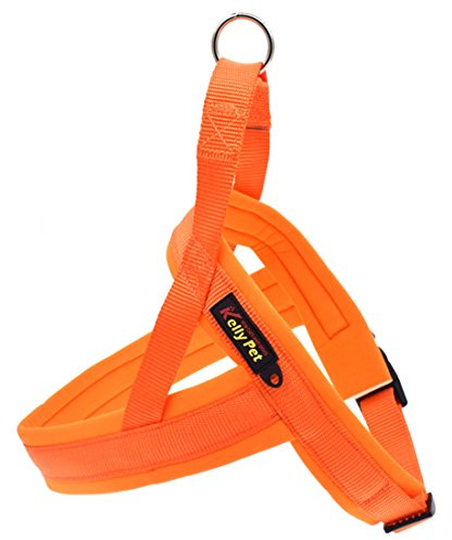 feiling Hundegeschirr Outdoor Brustgeschirre Verstellbare Welpengeschirr Gepolstert Geschirr Autogeschirr oder Hundeleine für Kleine Mittelgroße und Große Hunde (L, orange)