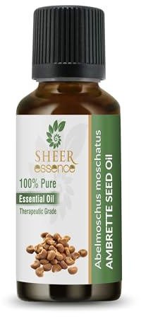 Ambrette Seed Oil (Abelmoschus Moschatus) Essential Oil 100% Pure Natural Undiluted Uncut Therapeutic Grade Oil 0.33 FL.OZ