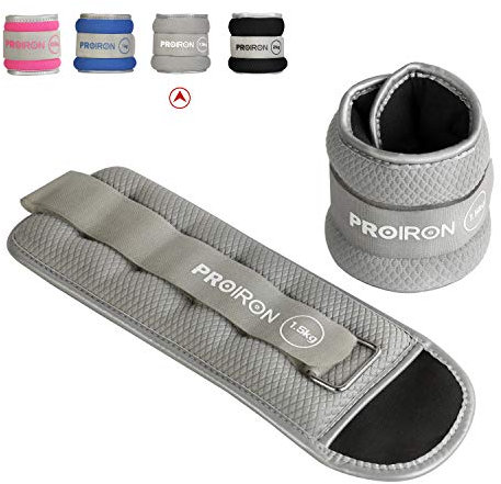 PROIRON Gewichtsmanschetten Fuß, Armgewichte Handgelenkgewichte Set (1 Paar) 0,5kg bis 2kg, Handgewichte, Fußgewichte und Fußgelenkgewichte für Fitness, Bewegung, Laufen, Joggen, Gymnastik