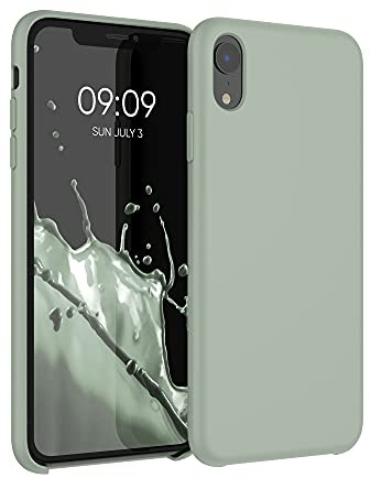 kwmobile Handyhülle für Apple iPhone XR Hülle - Case Silikon - Kabelloses Laden - Schutzhülle Cover in Graugrün
