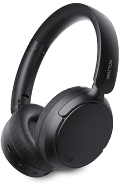 PRIXTON Auriculares Diadema Inalámbricos Live Pro, Cascos con Cancelación de Ruido ANC, Noise Cancelling Headphones, Cascos Bluetooth Inalámbricos, Plegables, Funda Redonda de Material EVA