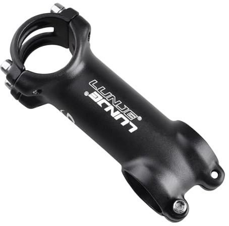 Azarxis Attacco Manubrio MTB 31.8 25.4 mm Adattatore Alluminio Attacco Manubrio Regolabile per Bici da Corsa MTB (03 Nero - 31,8 x 90 mm - 7°)
