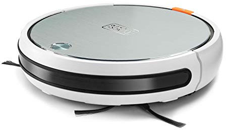 BLACK+DECKER BXRV500E - Robot aspirapolvere 4 in 1. Aspira, spazza, spolvera e lava. 4 modalità di pulizia. Navigazione intelligente. Programmabile. Sistema a doppio filtro. Telecomando. Bianco