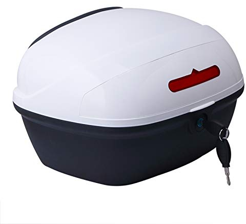 ZXCASDF Topcase Motorradkoffer,Motorradkoffer, Rollerkoffer Für Motorräder, Roller, Mofas Und Quads, Helmkoffer, Topcase, 38.5 X 31.5 X 29 cm,Weiß