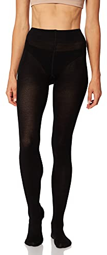 FALKE Women's Family W Ti Sustainable Cotton Plain 1 Pair Tights, Black 3009, M-L