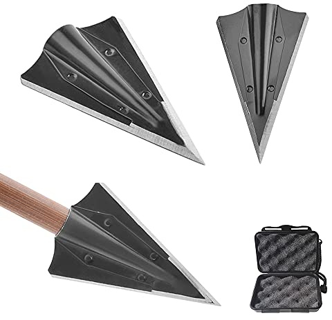 AMEYXGS Bogenschießen Broadheads 90 Korn Metall pfeilspitzen Aufkleben Jagdspitzen Jagdpfeile Punkt für 8 mm Holzpfeile bambuspfeile