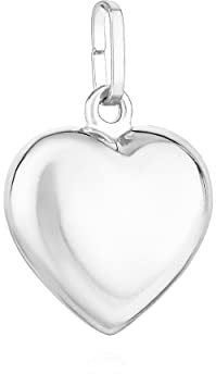 NKlaus Kettenanhänger Herz Eismatt 925 Silber rhodiniert 8x6mm Damen Amulett klein 13481