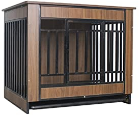luckxuan Hundekennel/Dog Cage Kleiner und mittelgroßer Hundeteddy, Corgi mit Toilette getrennter Haustiervilla im Innenbereich Hundekäfig (Size : L)