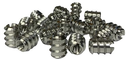 Edelstahl Einschraubmutter M3 M4 M5 M6 M8 M10 Gewindemuffe Eindrehmutter Gewindeeinsatz Holzgewinde Metrisches Gewinde (1 5 10 25 Stück) (5, M4 x 10 mm)