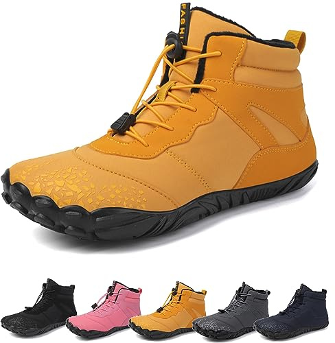 Barefoot Winter Outdoor Shoes - Men & Women, Yellow, 5 UK - Waterproof