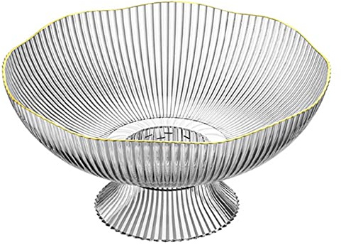Cesta de Frutas, Cuencos Decorativos de Frutas de Plástico, Plato de Exhibición para Aperitivos y Dulces con Agujeros de Drenaje y Base Desmontable(Transparente)