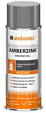 Ambratec Amberzink 500 ml Zinkspray hell Profiqualität Korrisionsschutz Grundierung Dauerbeständig Verzinkung Rostschutz