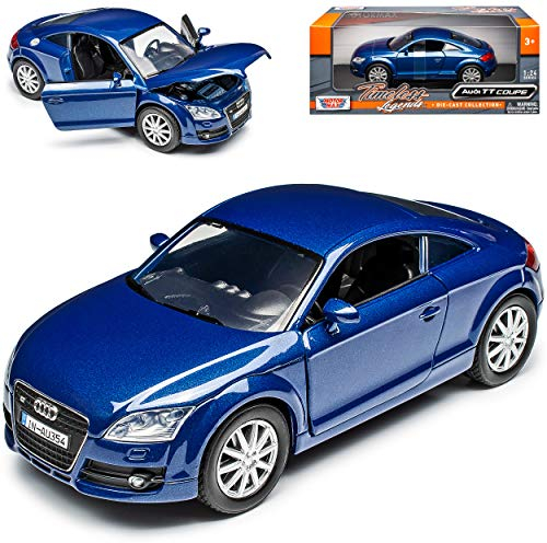Motormax A*u*d*i TT 8J Coupe Blau 2. Generation Ab 2006-2014 1/24 Modell Auto mit individiuellem Wunschkennzeichen
