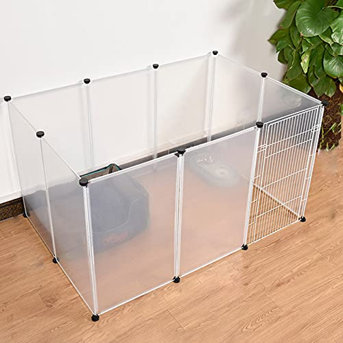 Haustiergehege – Frei einstellbare Größe und Höhe des DIY-Haustierlaufstalls – Kunststoff-Hofzaun für kleine Faltbare Haustierhundekatzen-Welpenlaufställe – 8 Paneele (135 x 90 x 74 cm)
